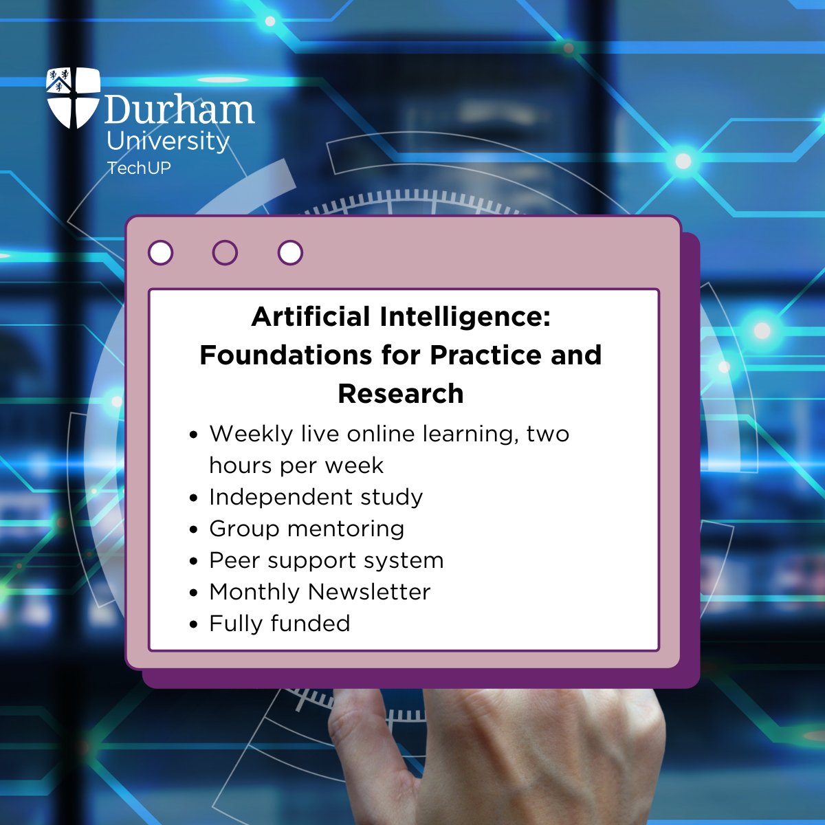 TechUPWomen's tweet image. Check out our new fully funded AI training programme, applications open now!

techup.ac.uk/artificial-int…

#ArtificialIntelligence #TechTraining #FreeTraining #WomenInTech