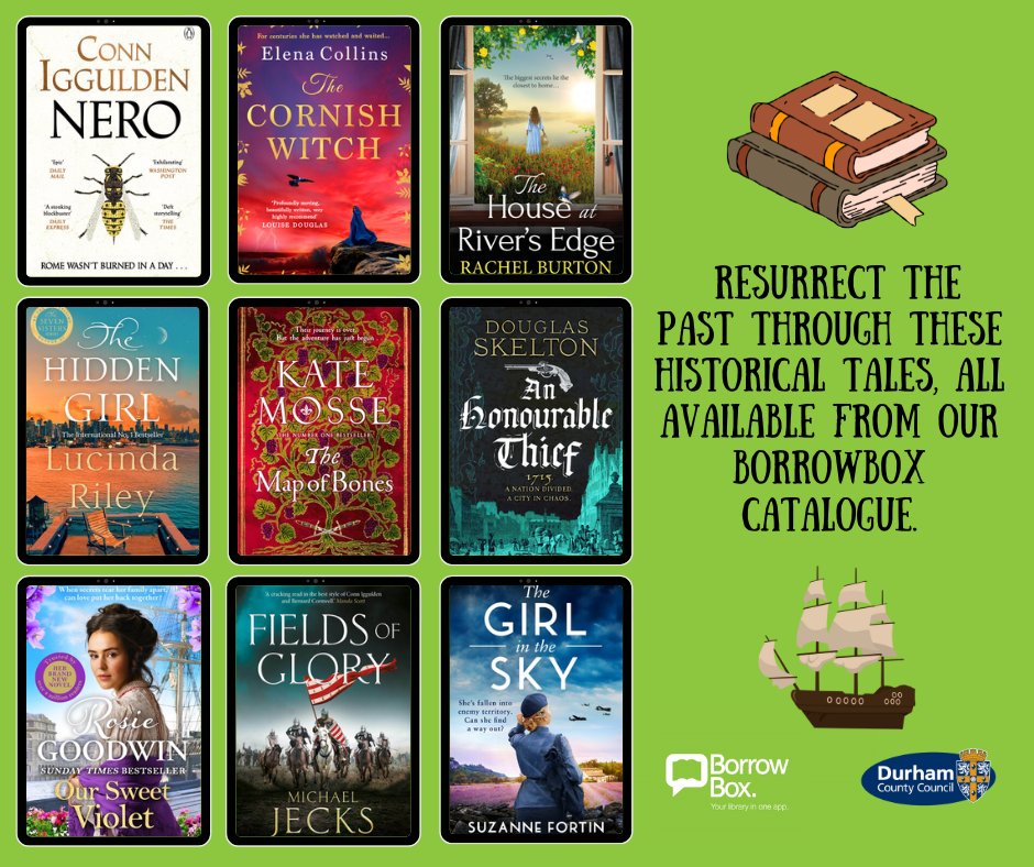 DurhamLibraries's tweet image. For all our history lovers, why not check out our selection on BorrowBox? From Aga sagas to historical epics to court intrigues... there&apos;s something for everyone!