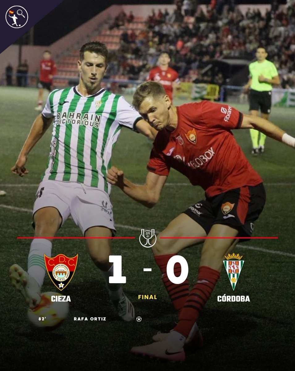 🏆 𝐒𝐎𝐑𝐏𝐑𝐄𝐒𝐀𝐒 𝐄𝐍 𝐋𝐀 𝐂𝐎𝐏𝐀 𝐃𝐄𝐋 𝐑𝐄𝐘 𝟐𝟎𝟐𝟓/𝟐𝟔

🔴 El <a href="/clubportugalete/">Club Portugalete</a> y el <a href="/cdcieza_/">𝐂𝐥𝐮𝐛 𝐃𝐞𝐩𝐨𝐫𝐭𝐢𝐯𝐨 𝐂𝐢𝐞𝐳𝐚</a> sacan músculo en casa consiguiendo pasar a la siguiente ronda: 

🔽 Portugalete 1-0 Real Valladolid  
🔽 Cieza 1-0 Córdoba 

#LaCopaMola