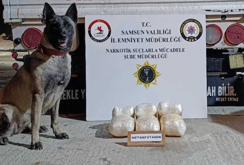 ACagdasCatoglu's tweet image. Samsun&apos;da narkotik köpeği Şila, durdurulan nakliye kamyonetinde, ev eşyaları arasına gizlenmiş yüklü miktarda uyuşturucu yakalattı.

​4.975 kg Metamfetamin
​4840 adet Ecstasy

Şila&apos;ya her beğeni bir alkış ❤️