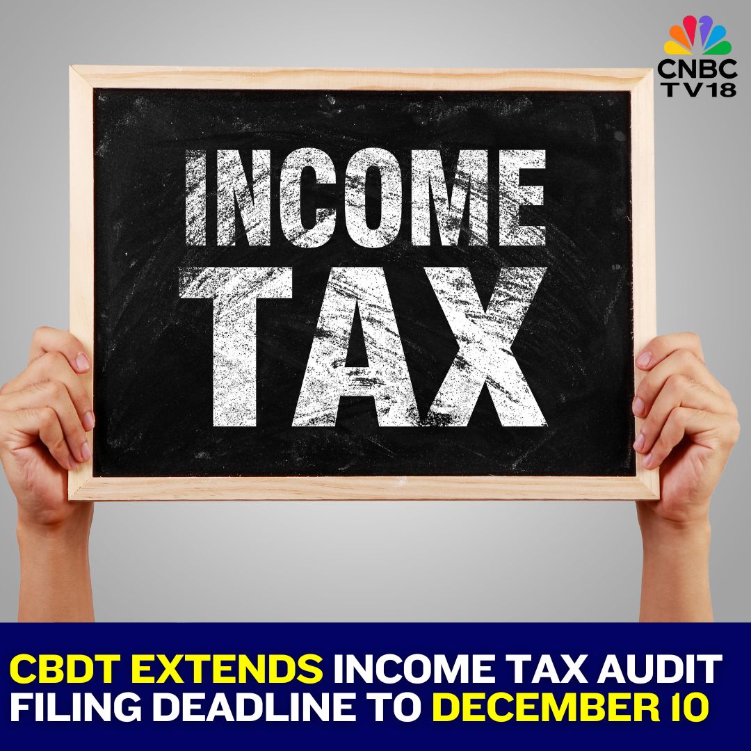 CNBCTV18News's tweet image. #PersonalFinance | The #CBDT has extended the deadlines for filing #incometax returns and furnishing audit reports for taxpayers covered under #audit provisions till December 10.

Here's a look at the reasons behind it and the key beneficiaries 

By @anshul91_m 

Read:
