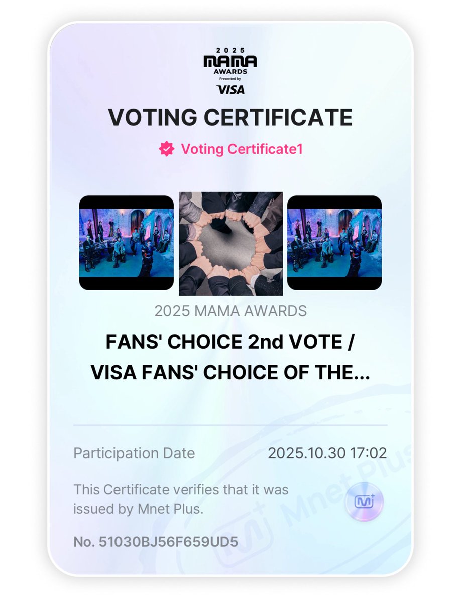 allfor17voting's tweet photo. [⏳#2025MAMA 𝗙𝗮𝗻𝘀’ 𝗖𝗵𝗼𝗶𝗰𝗲 + 𝗩𝗶𝘀𝗮 𝗙𝗮𝗻𝘀’ 𝗖𝗵𝗼𝗶𝗰𝗲] 

CARATs, voting is now OPEN!

Cast your votes for SEVENTEEN on all categories 🚨

☑️ MAMA Fans’ Choice 2nd Vote (Bonsang)
☑️ Visa Fans’ Choice of the Year (DAESANG)

🗓️: until 11.10, 11:59 PM KST
🗳️: 1 vote per device/id per day 
🔗: https://t.co/RNFXn79Fa2
📝: 90% Mnet voting + 10% X Voting 

Include #2025MAMAVOTE #seventeen on your tweets!