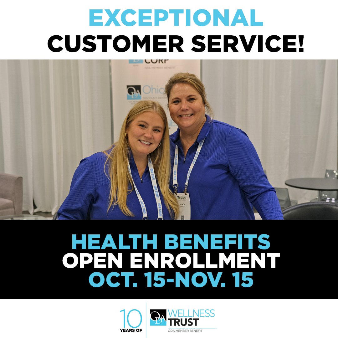 Our highly-trained ODA Services Corp. representatives are here to help answer any questions or solve any problems you may have at your convenience. Learn more about the ODA Wellness Trust and its benefits, available exclusively to ODA members, at odawt.org