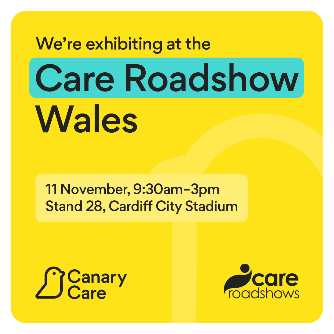 canary_care's tweet photo. We're exhibiting at the Care Roadshow in Wales! 🤩

Catch the #CanaryCare team at stand 28 exhibiting our latest 4G-enabled tech - helping families and care providers to deliver more connected care through smart data insights.

Register today at https://t.co/avVDsr3nxO

#TEC https://t.co/H7BojiQqGq