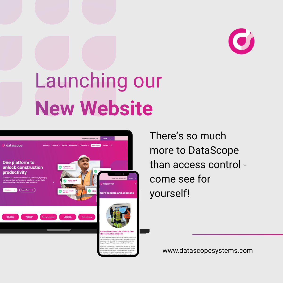 DataScopeSystem's tweet image. 📣 DataScope has a new website! 🎉
Explore our newly updated site, built to showcase everything DataScope has to offer.
We design smart, connected solutions that tackle real construction challenges - helping projects run faster, safer, and leaner.