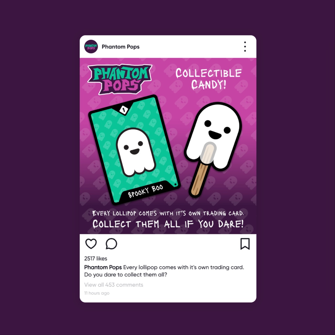 The second Phantom Pops brand identity submission is in — and it’s from the amazing Christine Wilde @christinewilde 🕸️

Christine’s take on Phantom Pops is bold, spooky, and seriously cool — we’re loving the creativity that’s starting to roll in! 🍭✨