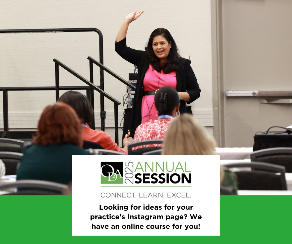 Looking for ideas for your practice's Instagram page? We have an online course for you! Check out "Instagram for Dental Pros: From Reels to Results" through ODA Annual Session's online CE. See our full listing of online courses here: oda.org/events-ce/annu…