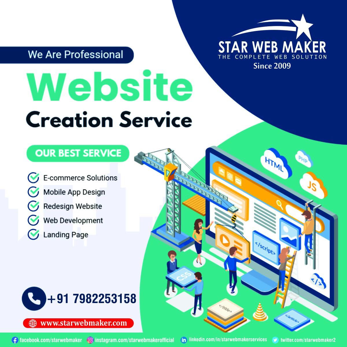 starwebmaker9's tweet image. Get Instant Website Designing Services for Your Business Startup!
We specialize in all types of website creation — from business and eCommerce sites to portfolios and landing pages — at very reasonable prices.
@highlight #website_design_and_development #WebDevelopment