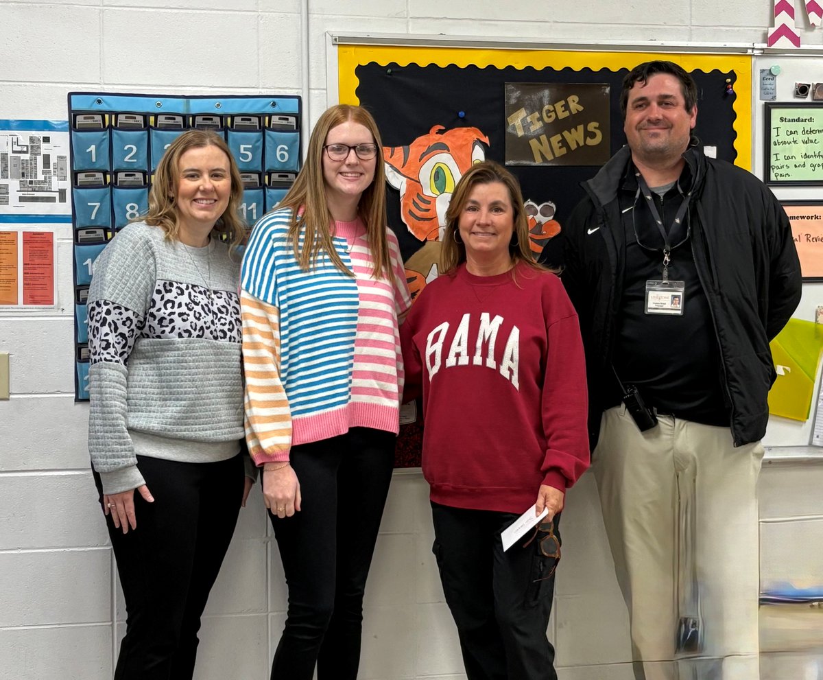 Congrats to Sheri Campbell of Ardmore High School for being chosen as Teacher of the Month! Thank you for all that you do for your students &amp; school. We're proud to sponsor this special recognition. Pic with FNB's Candice Boldin and Makenzi Dean along w/Principal, Stephen Baugh.