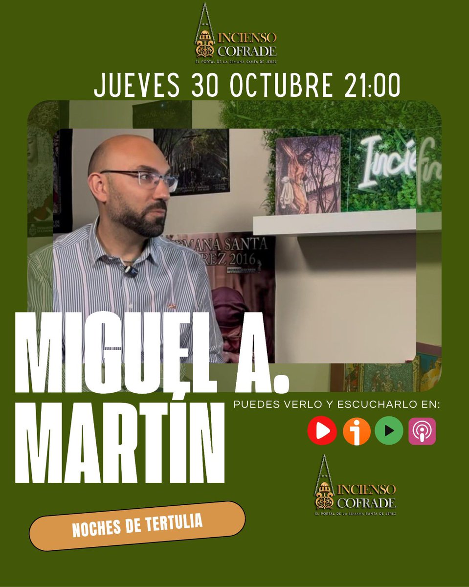 Hoy Jueves, doble entrevista a nuestro director, <a href="/Migueltrombon/">Miguel Ángel Martín</a> 

✍️ 18.30h 𝐄𝐧𝐭𝐫𝐞𝐯𝐚𝐫𝐚𝐥𝐞𝐬 de Onda Jerez:  youtube.com/live/0E8izTu44… 

✍️ 21.00h 𝐈𝐧𝐜𝐢𝐞𝐧𝐬𝐨𝐜𝐨𝐟𝐫𝐚𝐝𝐞: youtube.com/@inciensocofra…
