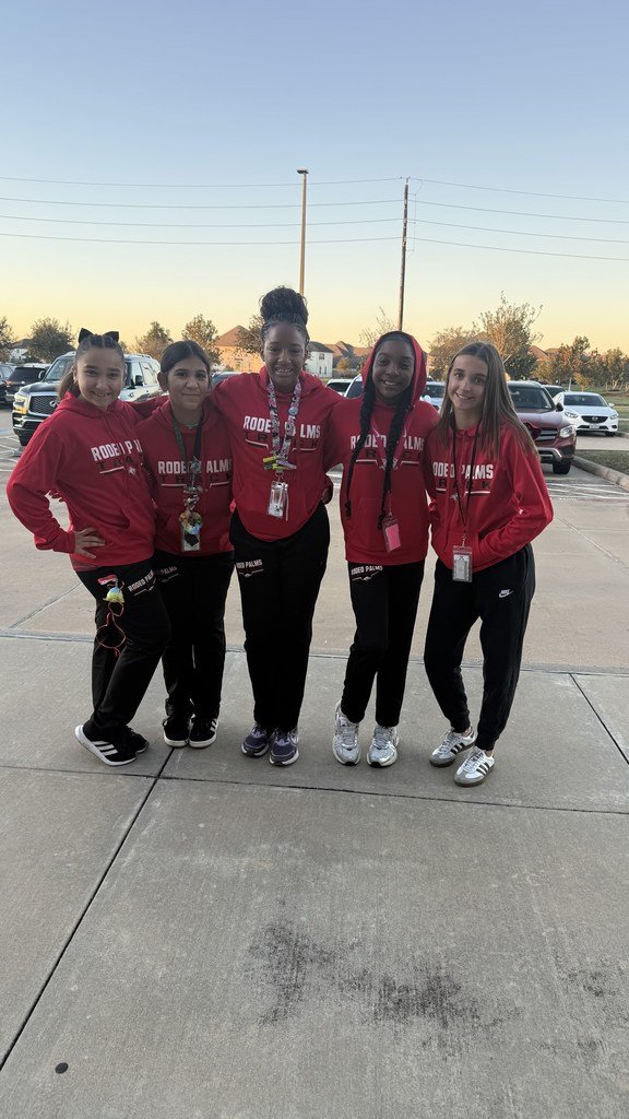 Rodeo Palms Volleyball Team came over to greet and help our Pomona Pirates during car rider.  Thank you! #RazorbackPride #Alvinisd