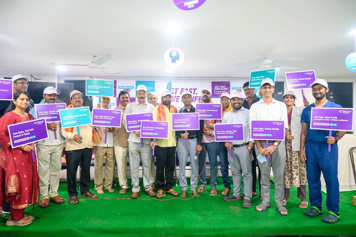 Bhrungihospital's tweet image. On this World Stroke Day, our team at Bhrungi Hospitals, BN Reddy Nagar came together to raise awareness, share knowledge, and celebrate the spirit of timely action and recovery.

Because together, we can #BeFaster than stroke!

#WorldStrokeDay #BhrungiHospitals #StrokeAwareness