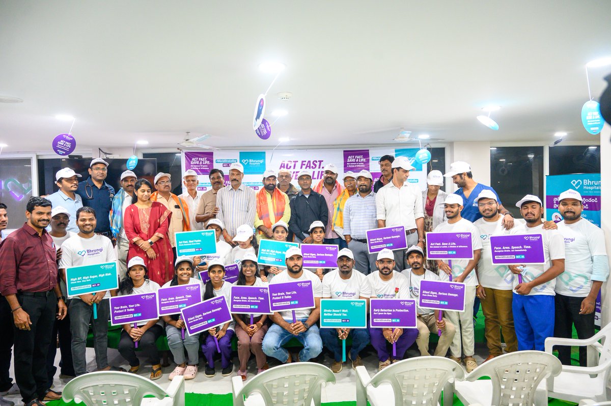 Bhrungihospital's tweet image. On this World Stroke Day, our team at Bhrungi Hospitals, BN Reddy Nagar came together to raise awareness, share knowledge, and celebrate the spirit of timely action and recovery.

Because together, we can #BeFaster than stroke!

#WorldStrokeDay #BhrungiHospitals #StrokeAwareness