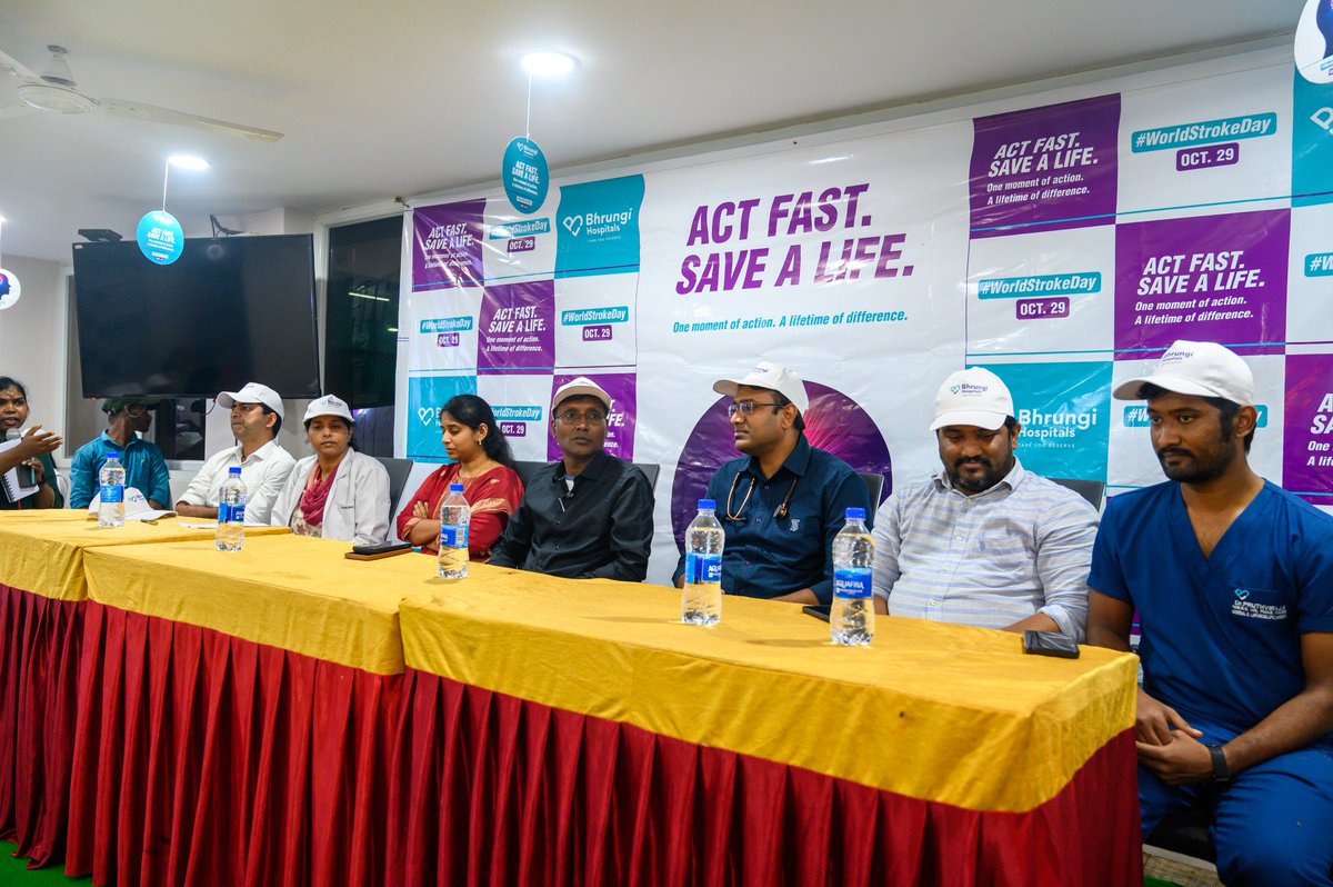 Bhrungihospital's tweet image. On this World Stroke Day, our team at Bhrungi Hospitals, BN Reddy Nagar came together to raise awareness, share knowledge, and celebrate the spirit of timely action and recovery.

Because together, we can #BeFaster than stroke!

#WorldStrokeDay #BhrungiHospitals #StrokeAwareness