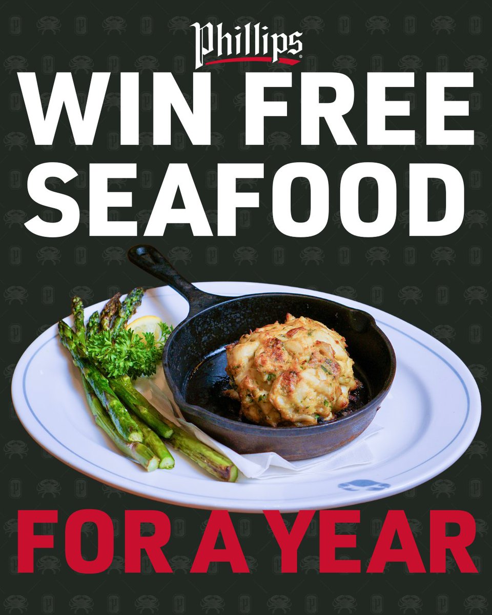 Last two days to enter to win a year of free seafood at Phillips!

Get all the details here: phillipsseafood.com/promotion/free…