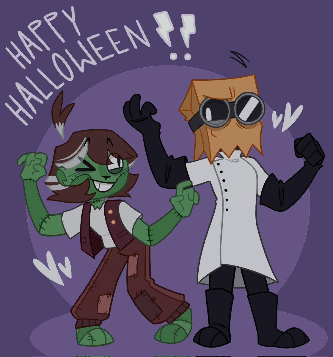 Happy halloween !! 💉⚠️⚡️
.
.
#drflug #villainousdrflug #villainous #selfship #yumeship