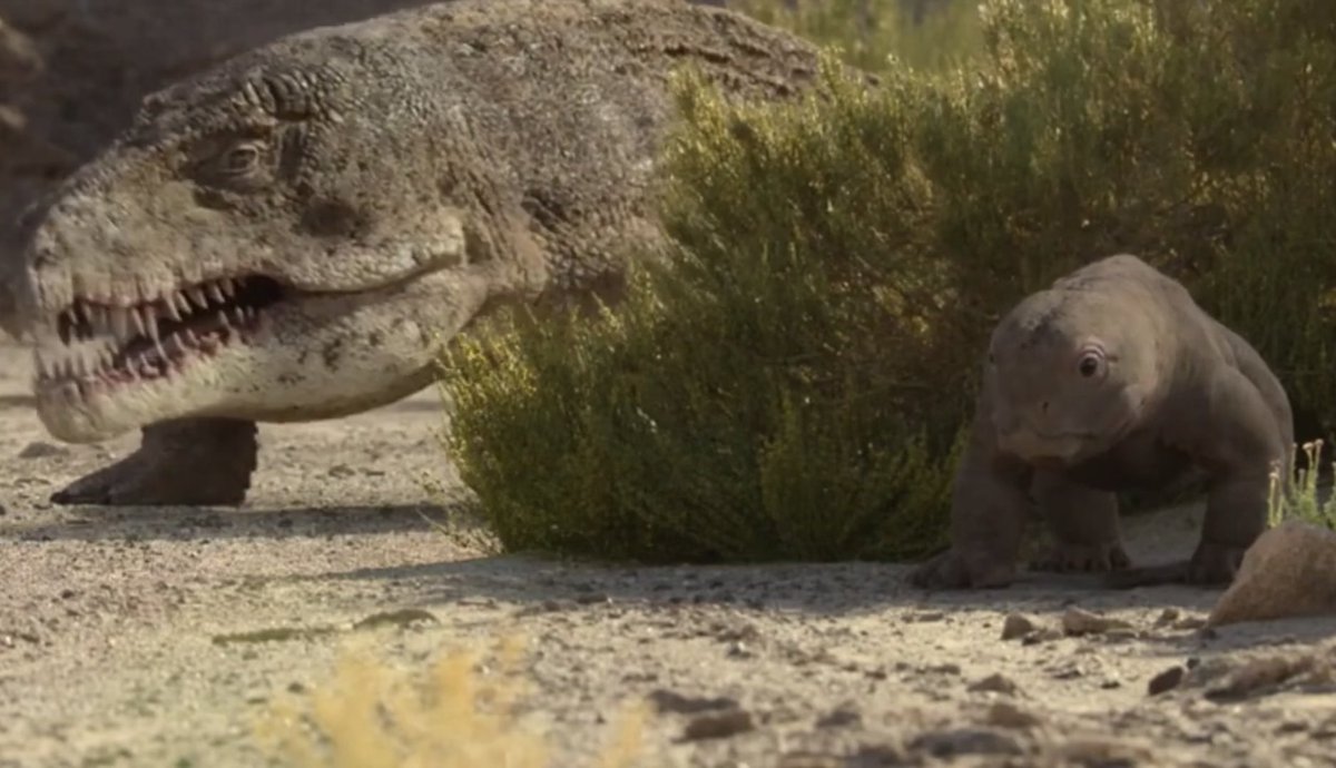 Re-watching Life On Our Planet and I'm obsessed with this one Lystrosaurus who is insanely cute
