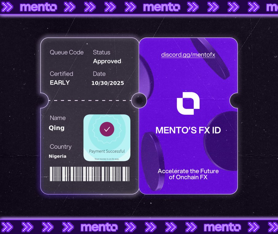 BF_bnb_'s tweet photo. Licensed to trade the internet’s FX layer. 

Claimed my FX ID on https://t.co/QhWgu28aDL 

 every currency, onchain with @MentoLabs https://t.co/CQxCqvGUhc