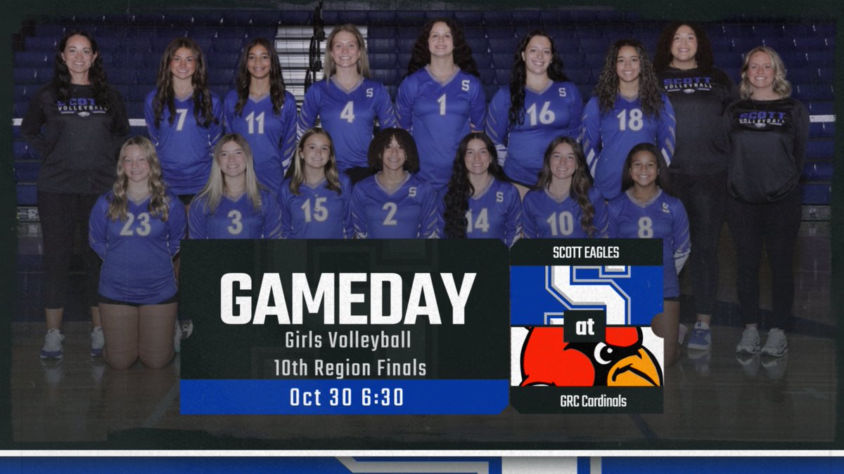Good luck to the Volleyball Team tonight in the Finals of the 10th Region Girls Volleyball Tournament.