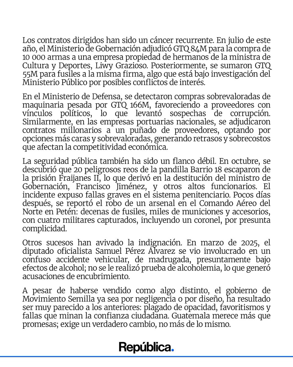 Semilla en 2 años: Nepotismo, contratos dirigidos, fuga de 20  mareros del Barrio 18, sobrecostos y negligencia. El "gobierno limpio" es un mito. La opacidad y el favoritismo no cambiaron, solo quien gobierna.
