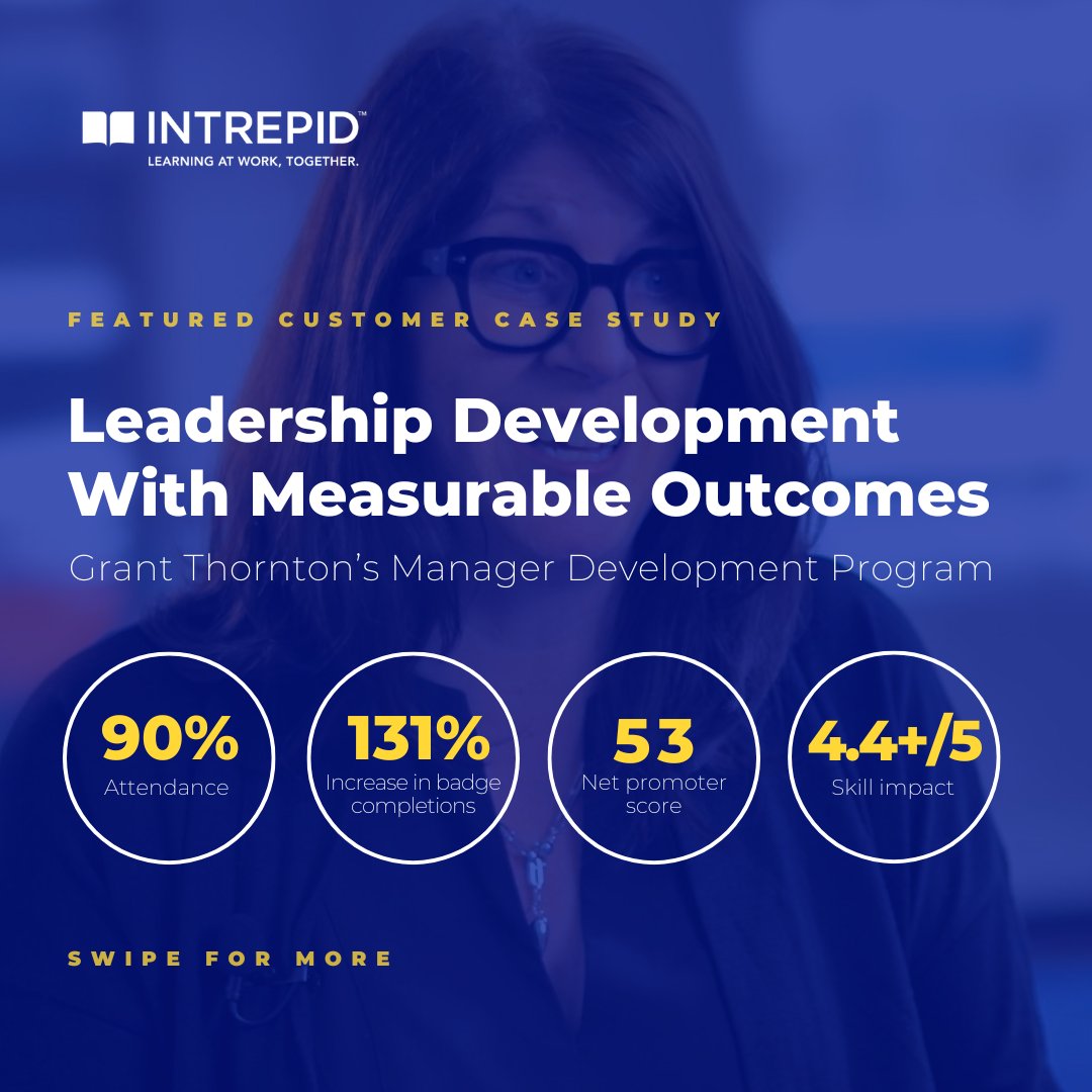IntrepidLS's tweet image. Leadership development done right: cohort practice, clear milestones, right-time scheduling, and real progress tracking—with results to match.

See the full case study here: hubs.ly/Q03QdWxq0