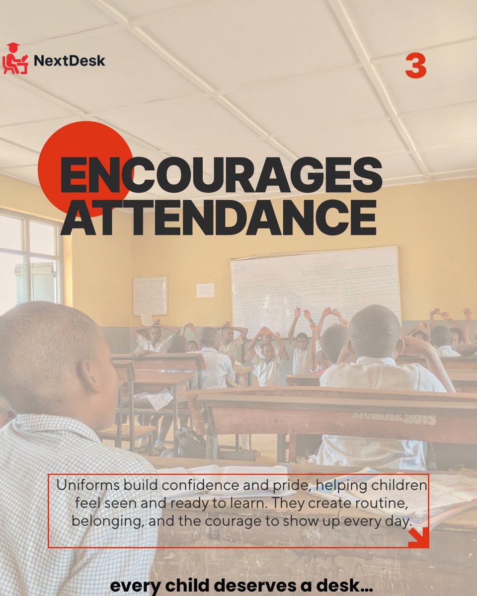 Nextdesk_ng's tweet photo. Fees open the doors but uniforms help children walk through them with confidence. 👕
We’re going beyond fees because real education needs more than payments.
Join NextDesk and help every child show up proud, ready and equal.
#BeyondFees #FullDesk #UniformsMatter #NextDesk https://t.co/7gDUdJeKvE