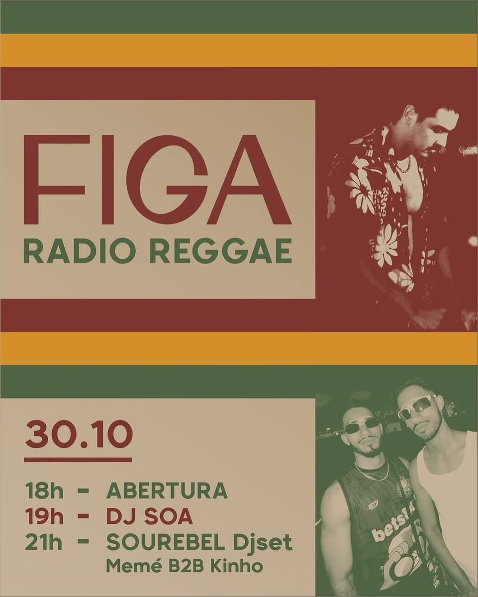 Hoje é dia de REGGAE no FIGA!