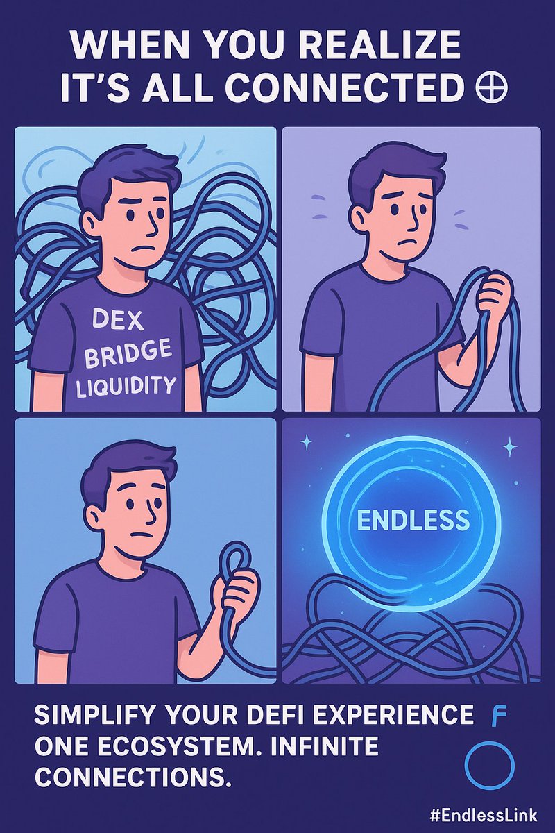 rhteo86's tweet image. Everything in Web3 is connected — but only when you go #Endless 🌐✨
Simplify your DeFi experience. One ecosystem. Infinite connections.
@EndlessProtocol 
#EndlessLink #Web3Simplified