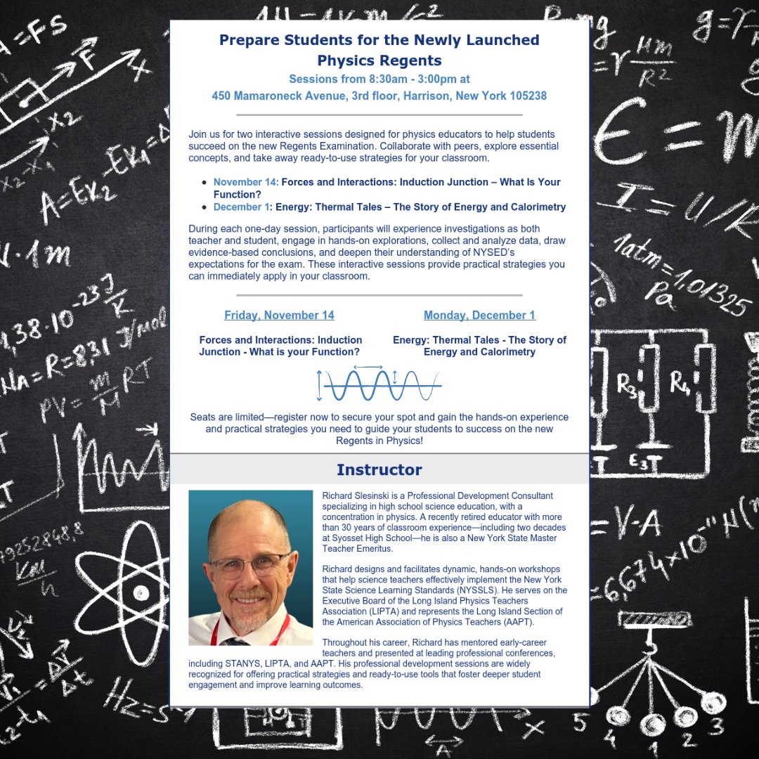 swbocesplcs's tweet image. Get ready for the new Physics Regents! Join our hands-on Science Investigations (Physics) labs to strengthen Regents-aligned instruction:

Nov 14 ➡️ ow.ly/G78g50XkmhO
Dec 9 ➡️ ow.ly/vK2G50XkmhP

#swbocesplsc #physicsregents