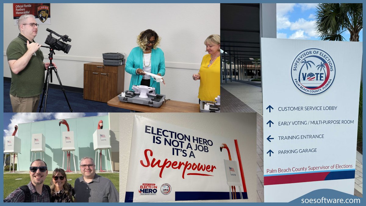 SOESoftware's tweet image. #ThankYou @VotePalmBeach for a great October photoshoot! Always a good day with a great client - and flamingos make an appearance. 🦩

Inspired by election offices investing in online training that builds trust, transparency, &amp;amp; team readiness. #ElectionTraining #TrustedTogether