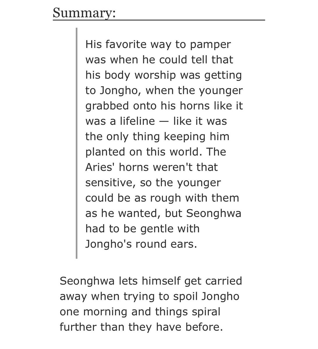 ᯓ★ signs of a struggle (pass the nirvana)

day 2 - odd erogenous zones, body worship, teasing
for <a href="/tophwcweek/">top sh week</a> #topshweek ☆彡

• ↓jcnghwx↑
• zodiac hybrids au
• office au, age gap, established relationship, mild somno
• 5.6k words 🔞

archiveofourown.org/works/73125351