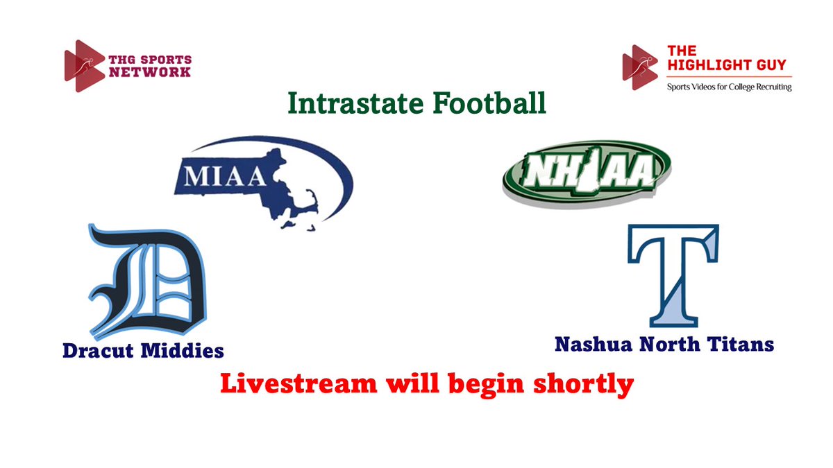 We will be live from Nashua tonight covering Dracut v North Football. <a href="/NashuaETV/">NashuaETV</a> <a href="/Telegraph_TomK/">Tom King</a> <a href="/MikeCroninWMUR/">Mike Cronin Jr.</a> <a href="/DracutHSFB/">Dracut Football</a> <a href="/dracutmiddies/">Dracut HS Athletics</a> <a href="/nashuaathletics/">Nashua Athletics</a> <a href="/NHNfootball/">North Football</a> <a href="/nhsnscores/">North Athletics</a> Watch at thehighlightguy.com/thgsportsnetwo…