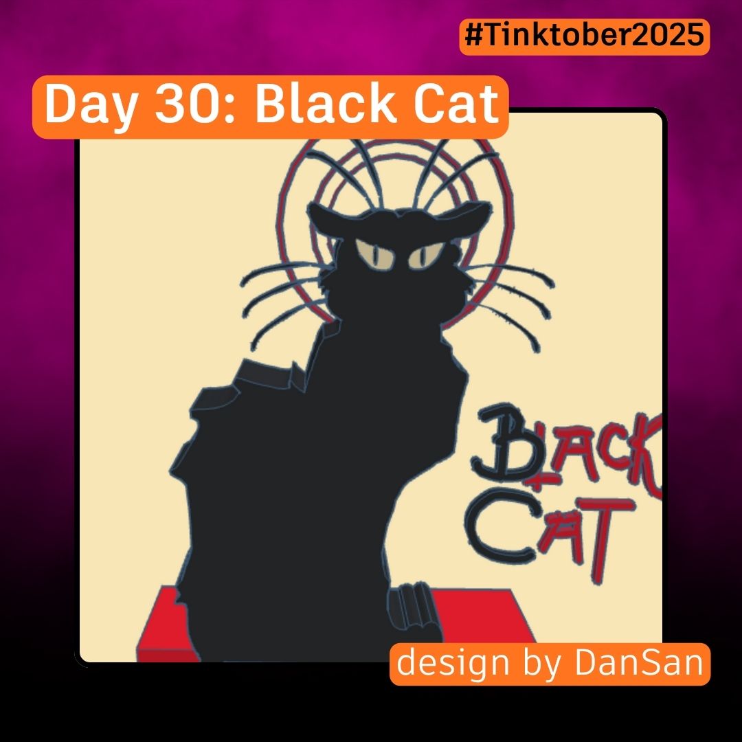 tinkercad's tweet photo. #Tinktober Day 30: Black Cat ๐โโฌ
https://t.co/4gCwxgFFRC
#Tinktober2025 #HalloweenDesigns #MadeWithTinkercad https://t.co/DlWdDVjY8P