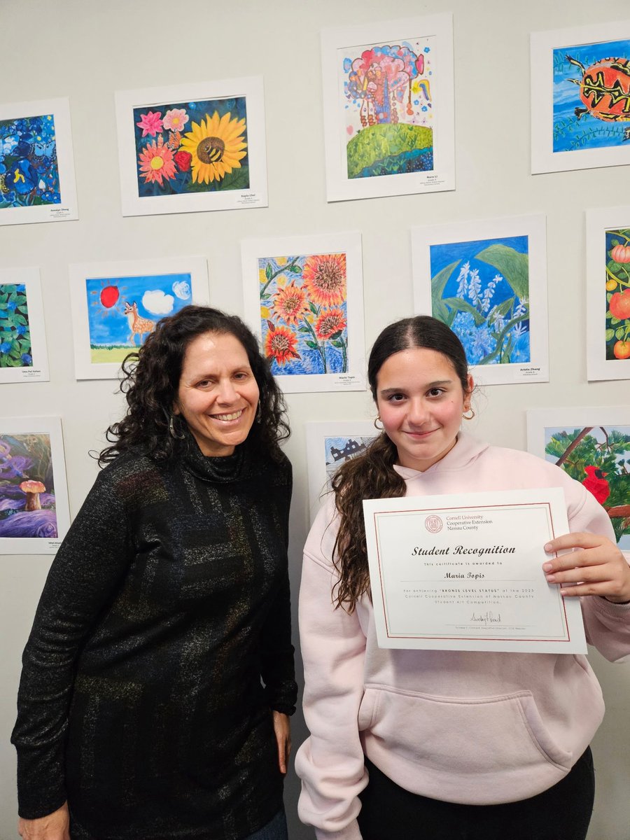 Congratulations to Maria Topis, and her art teacher Leslie Sullivan, for being selected for the 2025 Cornell Cooperative Extension at Nassau County Student Art Competition. She will be featured on the September page of their upcoming calendar!