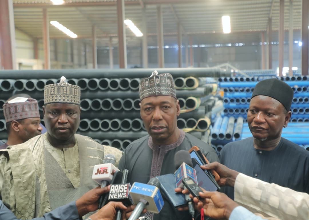 dauda_iliya's tweet photo. Zulum: Borno begins export of plastic materials

As part of the economic revitalisation efforts of his administration, Governor Babagana Umara @ProfZulum Zulum has announced the commencement of exporting plastic products, marking a significant stride towards self-sufficiency.

The governor emphasised that the move is a strategic part of a broader agenda to industrialise the state and wean it off over-dependence on monthly federal allocation.

Zulum made the announcement on Thursday during an inspection tour of @BornoGovt Borno Plastic Factory located in the new Maiduguri Industrial Area.

“I am happy to note that people from Borno State will no longer procure plastic materials from other places. You have seen that the products have been sold to our neighbouring countries and other states within Nigeria. We will invest more in our industries, so that in the near future, Borno State Government will no longer rely on Federation Account for its day-to-day activities,” Zulum said.

The governor revealed that the factory has started its international orders, with finished plastic wares already shipped to neighbouring countries such as Chad and the Republic of Cameroon.

Zulum noted that the facility was initially constructed during the administration of former Governor Kashim Shettima, but was resuscitated as part of his administration’s recovery and development plan.

Governor Zulum further explained that to ensure its sustainability and commercial viability, the government transitioned the factory to a Public-Private Partnership (PPP) arrangement, with Tatabe Global Services now managing the day-to-day operations, production, and marketing, while the state government provides oversight and a conducive business environment.

The factory, now operating at full capacity, produces a wide range of items, including plastic chairs, tables, basins, and other plastic materials. It has also created hundreds of direct jobs for indigenes, providing a critical source of livelihood.

Zulum was accompanied by the Speaker of Borno State House of Assembly, Abdulkarim Lawan, as well as principal officers of the House of Assembly and other top government officials.