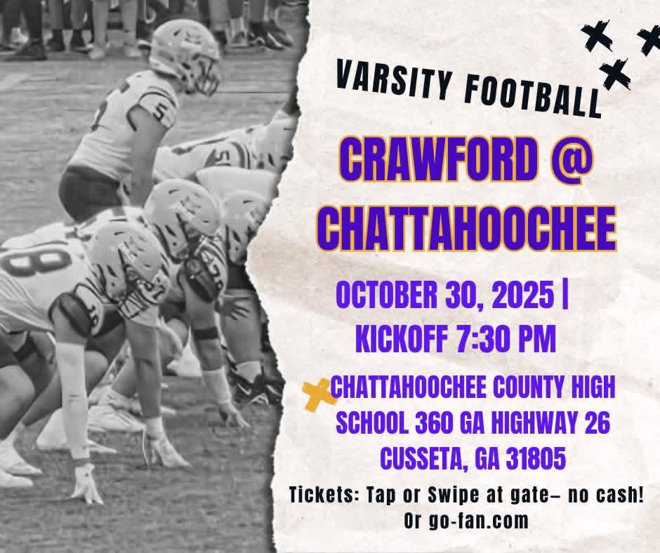 Game Day Eagles at Chattahoochee County !!!!  Cheer for Eagles!!  Looking forward a win .  Clinch Playoff Spot!!💜💛🏈
