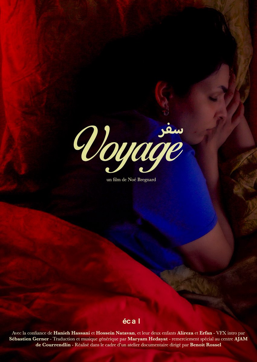 NuitduCourt's tweet image. VOYAGE de Noé Bregnard sera présenté en ouverture de la Nuit du Court métrage de Delémont ! Vendredi 7 novembre 🌟
😍Un court métrage à découvrir en présence du réalisateur, de Hanieh Hassani et Hossein Natavan (protagonistes) et de Maryam Hedayat (traduction et musique)