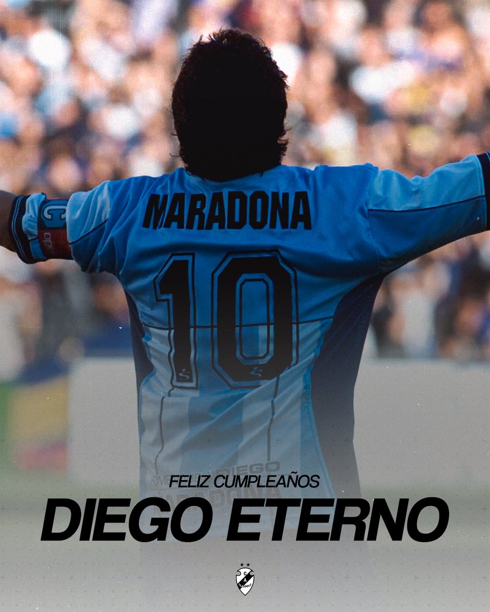 ¡Feliz cumpleaños, Diego! ♾️🔟

⚽️ Vivís en cada calle, barrio, cancha y potrero de nuestra patria.

Por siempre en nuestros corazones 🤍🖤🇦🇷

#DiegoEterno #VamosTambo