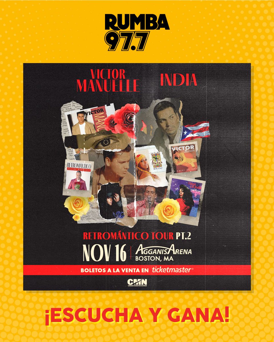 rumba977's tweet photo. ¡@laindiaofficial y @VictorManuelle en vivo! 🔥 Escucha a Enrique Santos y Anabel Gutierrez a las 8:30AM y gana 2 entradas para el Retromántico Tour Parte 2 el 16 de noviembre en @AgganisArena 🎟️ https://t.co/e5MSiqSfJZ