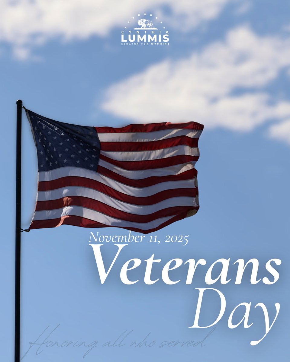 This Veterans Day, we honor all the men and women who risked their lives to ensure that freedom would endure for us. 

On behalf of Wyoming, thank you to those who served our country.  God Bless America.🇺🇸