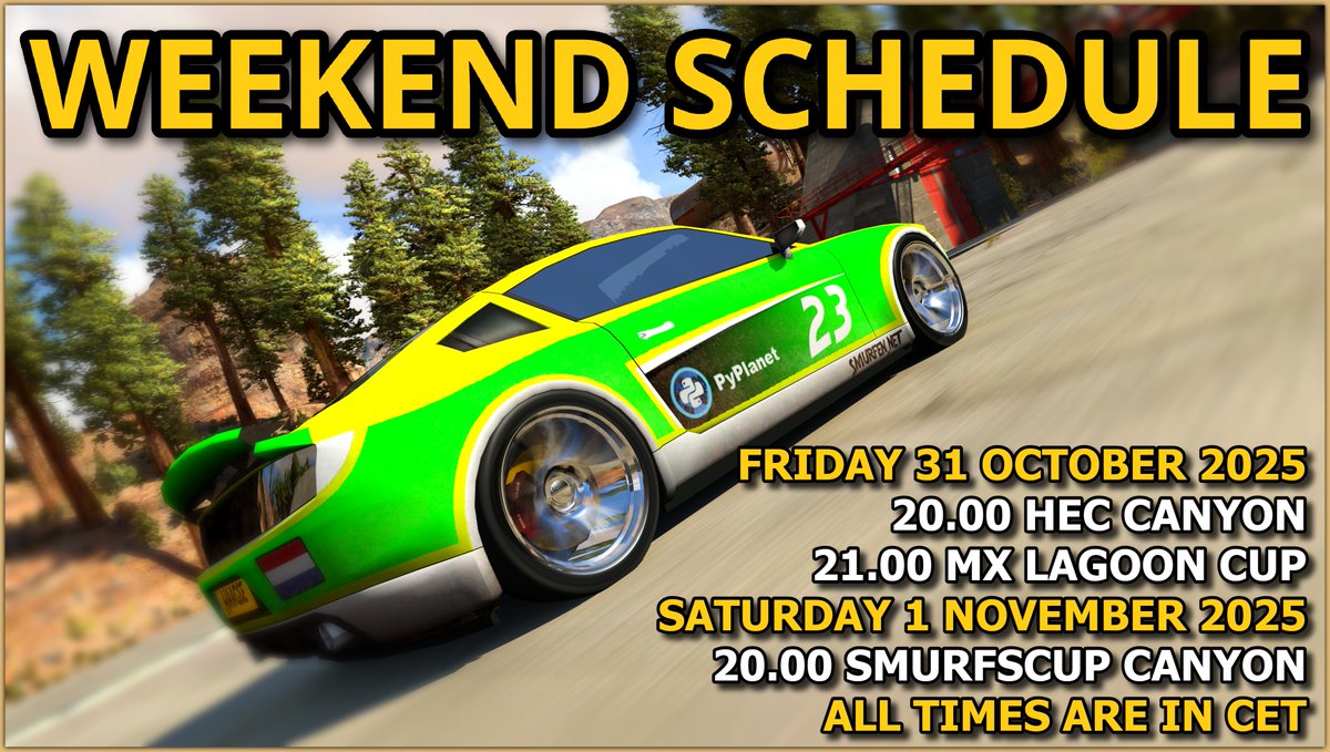 More info about the Smurfscup Canyon at smurfen.nu/canyon
More info about the HEC at maniacalendar.com/event/335
More info about the MX Lagoon Cup at maniacalendar.com/event/383