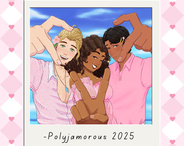 It's the most wonderful time of the year~ no, not Christmas, silly. #PolyJamorous2025 ! ✨

Let's celebrate polyamorous romance together, jam runs from Nov 1st-Feb 14th 🩷

Credit to <a href="/Recluse_Dreamer/">Recluse_Dreamer</a> for the stunning artwork!

itch.io/jam/polyjamoro…