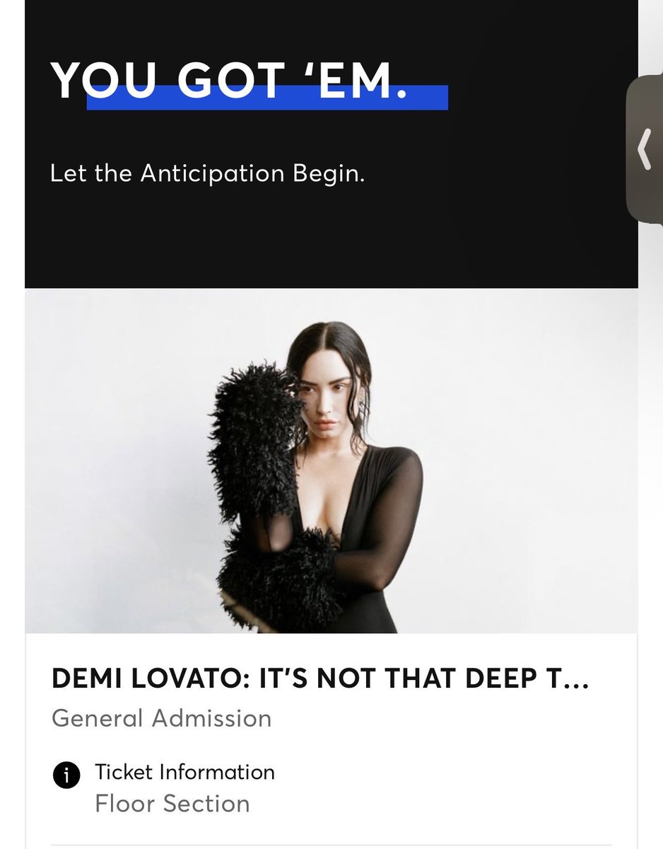 Osnapitzaprill's tweet image. i’m crying so hard i’m seeing demi I GOT IT I FUCKING GOT A VIP TICKET AHHHHHHHHHHHHHHHHHH @ddlovato #itsnotthatdeeptour #demilovato