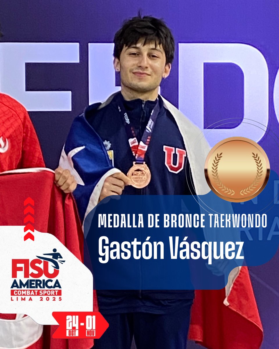 🥉 ¡MEDALLA DE BRONCE PARA LA U!
El estudiante de Arquitectura Gastón Vásquez obtuvo medalla de bronce en la categoría -54kg en el Panamericano Universitario de Deportes de Combate, organizado por @fisuamerica en Perú 🇵🇪

Gracias por representar a la U con orgullo 🤘💙❤️