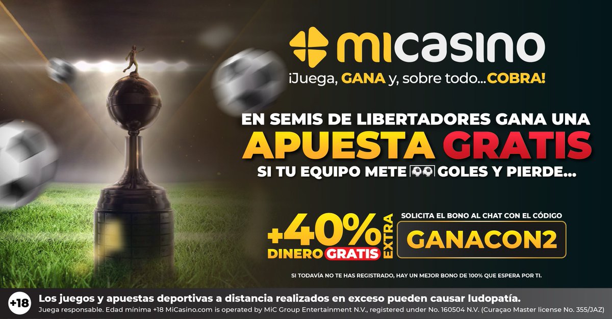 👀 ¡Y OJO a nuestra PROMO especial! 👀

😱 Con el código GANACON2... ¡Si el equipo al que apoyas anota 2 goles, pero pierde el partido, te REGALAMOS una APUESTA GRATIS! 😱

¡Pídelo ahora en nuestro Chat de Ayuda! 👇🏻

🤑 ¡Regístrate y GANA! 👉🏻 bit.ly/4n3Ga4k

#MiCasino