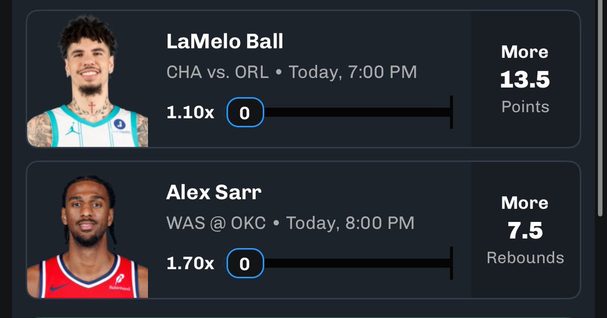BetBettorSports's tweet image. Chalkboard NBA Daily Double💰⚓️

Lamelo Ball OVER 13.5 Pts 
Alex Sarr OVER 7.5 Rebounds

❤️‍🔥 if tailing

New users use code BBTEAM on ChalkBoard get a $100 Deposit Match &amp;amp; A FREE SQUARE 🆓🔐