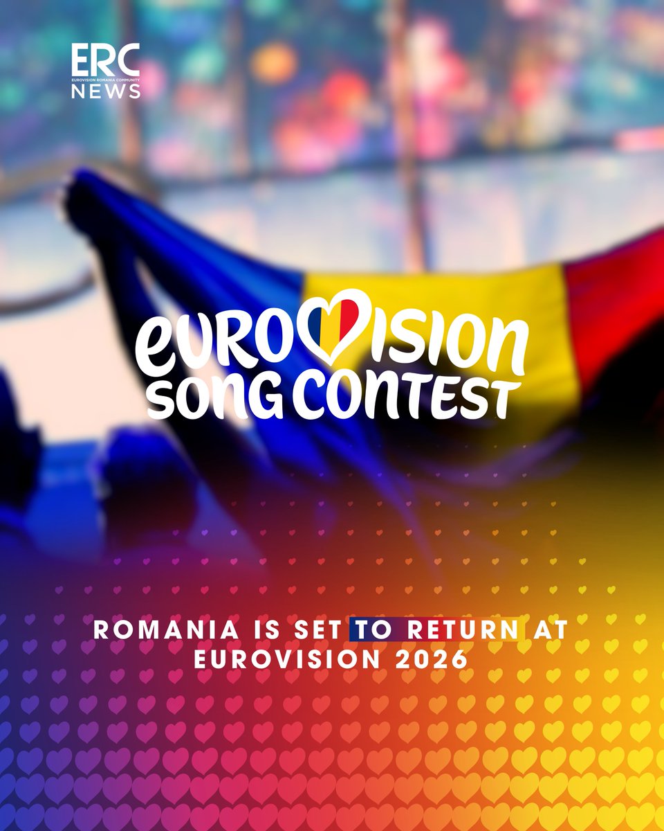 ERCommunity_'s tweet image. EXCLUSIVE NEWS: Romania 🇷🇴 is set to return at Eurovision 2026 

According to Paginademedia.ro, a Romanian newsletter that obtained exclusive information from the Administration Council of TVR, Romania is set to return to the Eurovision Song Contest in 2026.

Thread below…