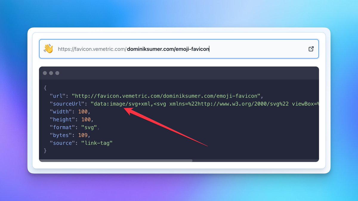 Alguém no Reddit me lembrou que é possível definir SVGs embutidos como favicons.
então agora eles também são suportado