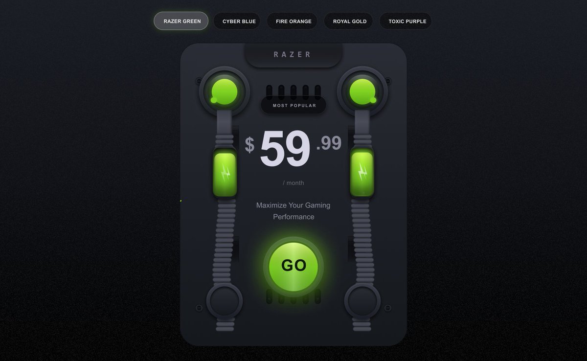 MKeyworks23528's tweet image. Pick Your Power Color: Razer&apos;s Modern Price Card Collection!
Why settle for one look? Razer&apos;s modern price cards adapt to your style with 5 stunning color options!

Visit: keyworksoft.com

#PersonalizedUX #ModernPricing #CustomizableUI #ColorChoices