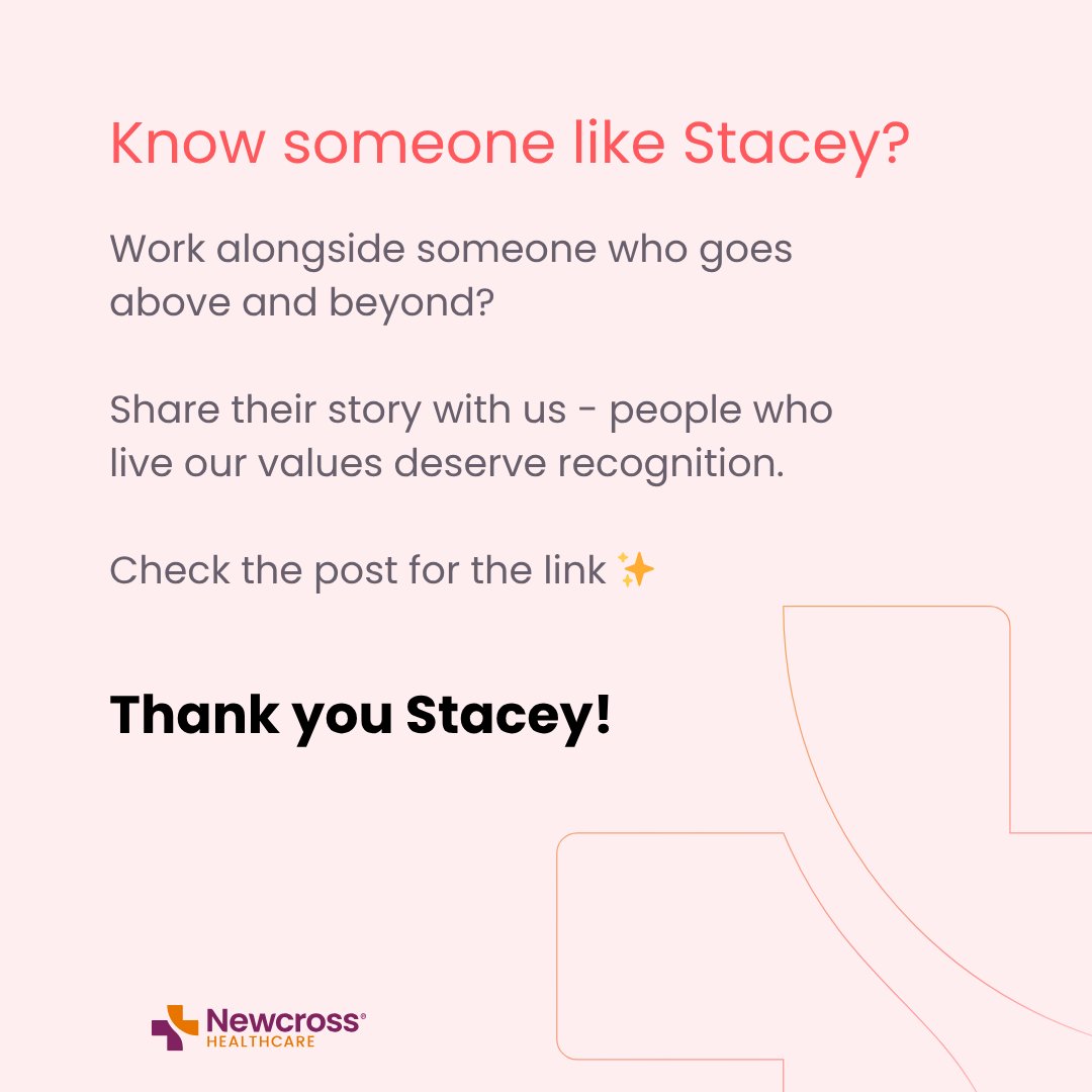 NewcrossHealth's tweet image. Stacey Burnett shows what integrity looks like – consistently bringing her best every day. Thanks to Mindy Duly for this feedback. 💜

Know someone who goes above and beyond? 
Tell us👉forms.office.com/e/VWiCT4rYrf

#CarerSpotlight #HealthcareHeroes #TeamRecognition #HealthcareStaffing